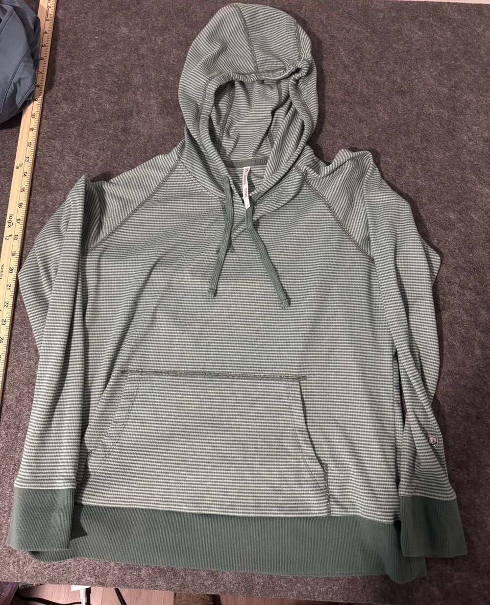 KUHL Stria Pullover Hoodie Women's Green Striped Size L